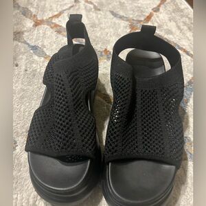 Black Mesh Women's Sandals